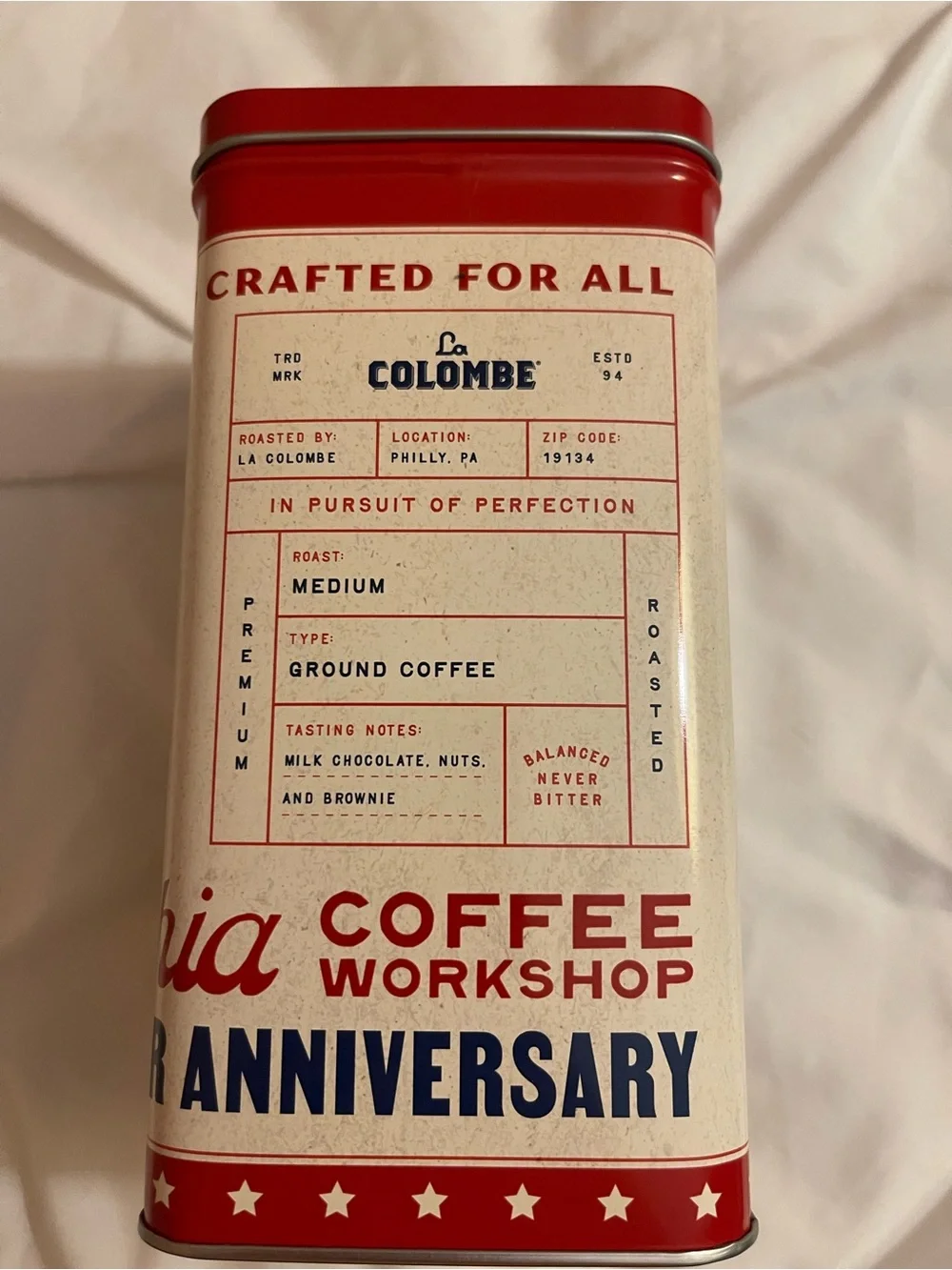 La Colombe Philadelphia America 250 Collectible Tin & Liberty Blend Coffee